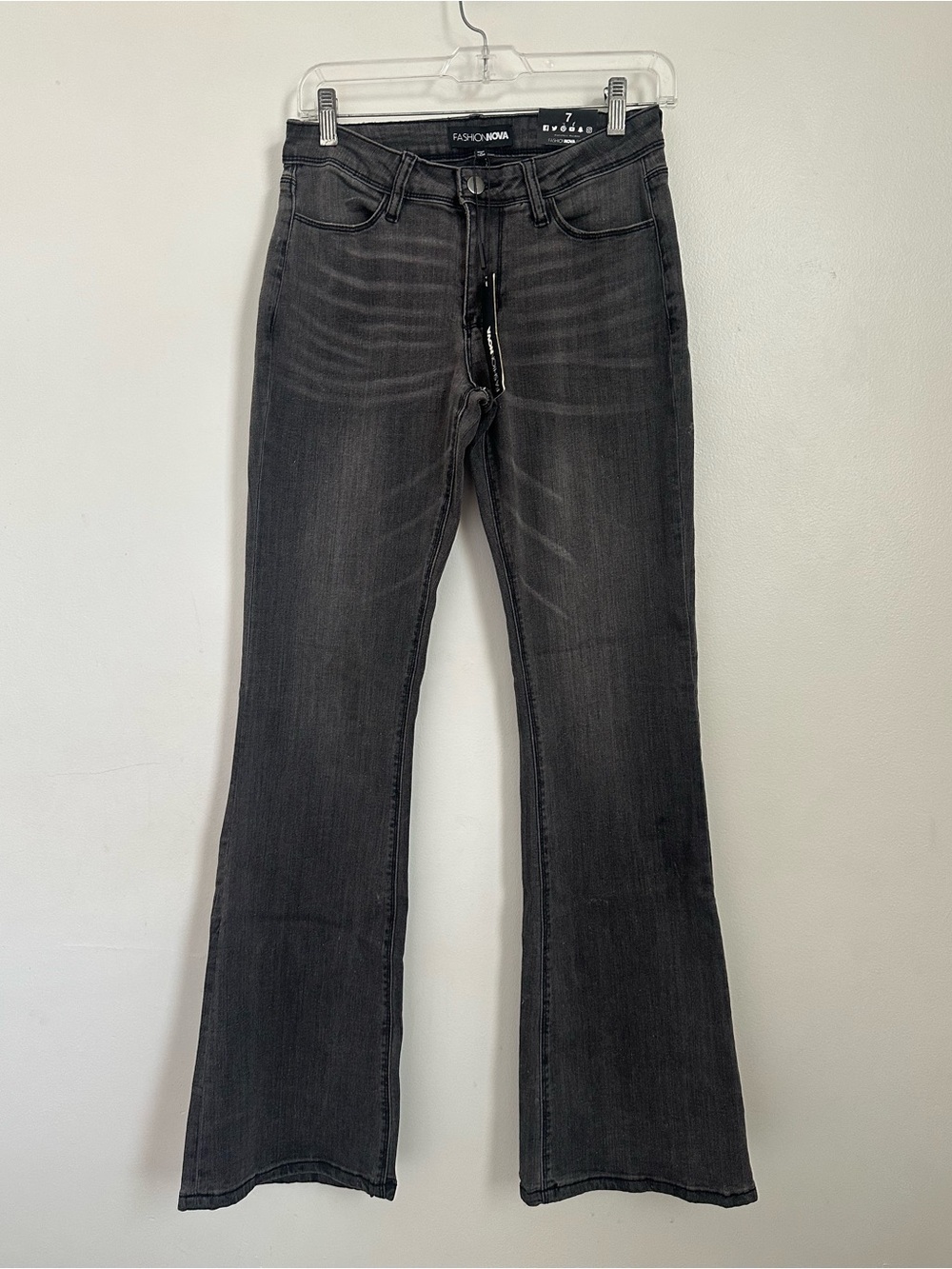 Fashion Nova Women's Gray Flare Jeans